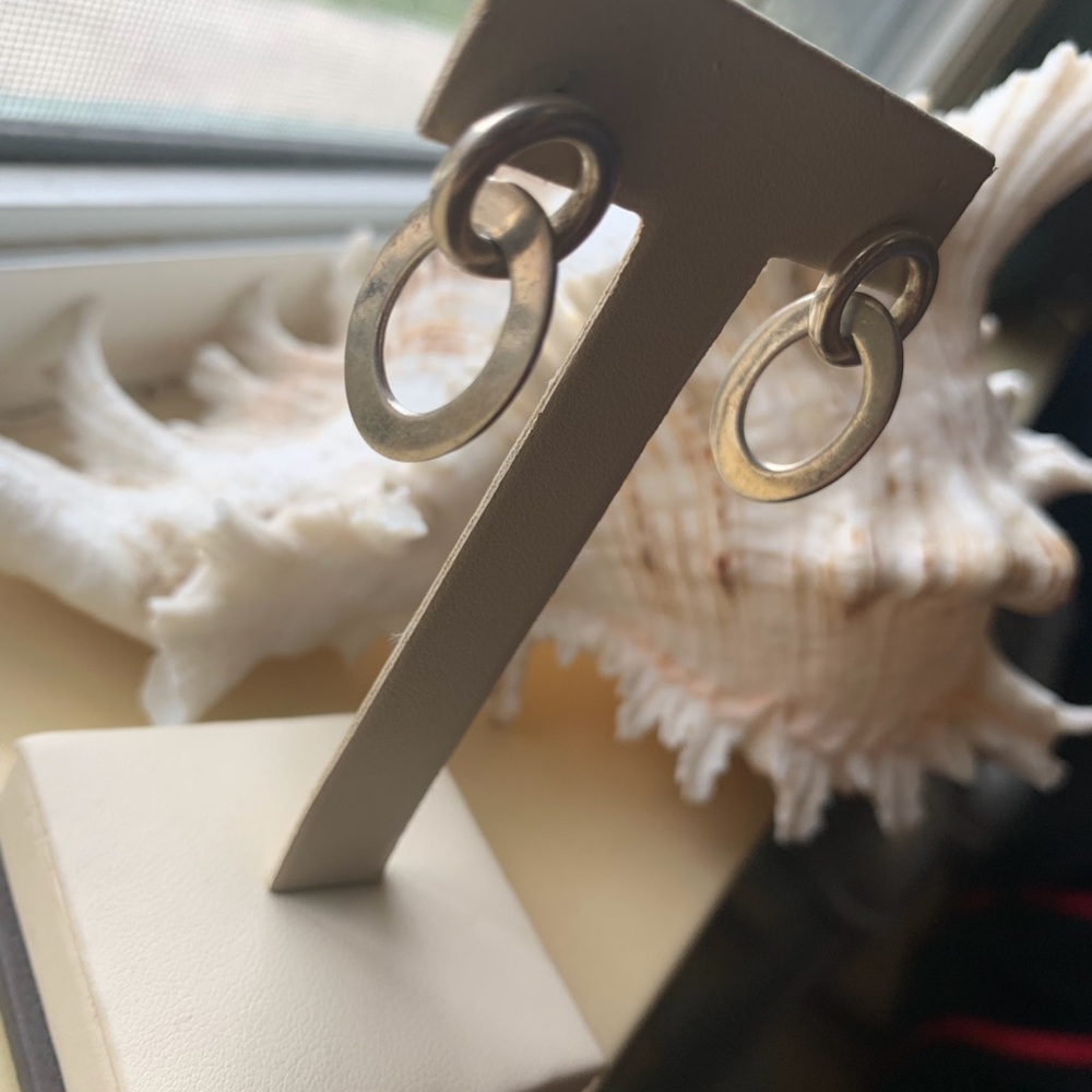 Sterling Silver hoop on hoop earrings